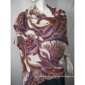 100% Cashmere Knitted Print Shawl